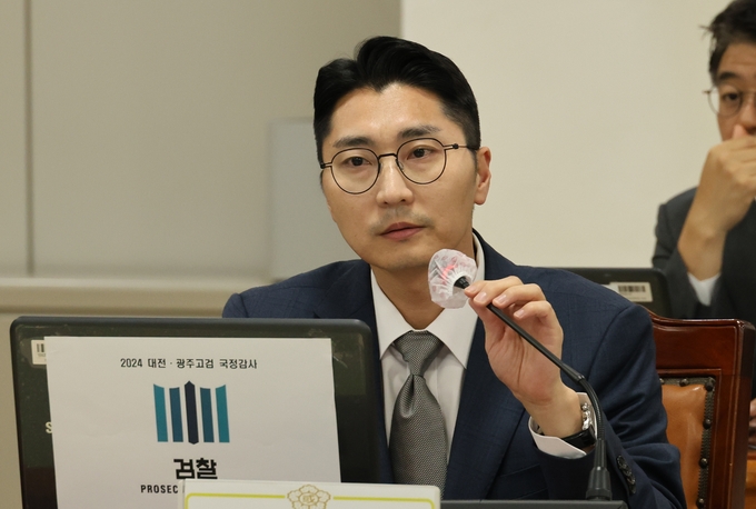 박준태 국민의힘 의원이 법사위 전체회의에서 질의하고 있다. (사진=연합뉴스)