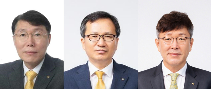(왼쪽부터)KB국민카드 대표이사 후보로 추천된 김재관 부사장, KB라이프생명보험 대표이사 후보로 추천된 정문철 부행장, KB데이타시스템 대표이사 후보로 추천된 박찬용 부행장. (사진=KB금융 제공)