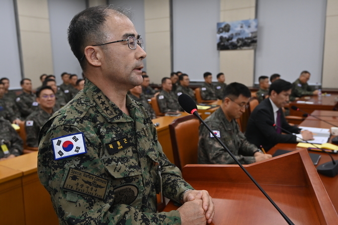 지난 10일 국회 국방위원회 긴급 현안 질의에서 곽종근 육군특전사령관이 증언하고 있다. (사진=옥지훈 기자)