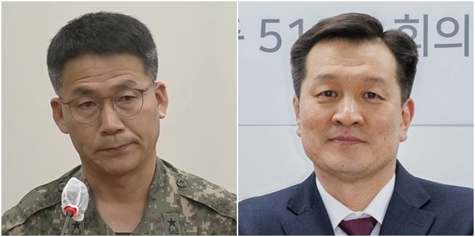 구삼회(왼쪽) 육군2기갑여단장 및 방정환 국방부 전작권전환TF장