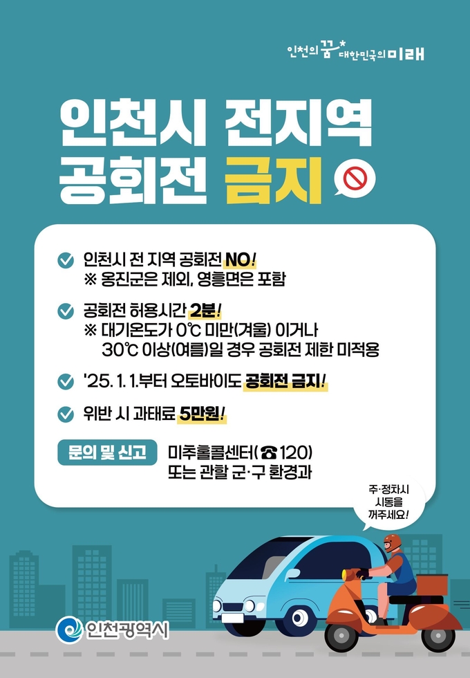 자동차 공회전 금지 홍보 포스터. ( 사진 = 인천시 제공 )