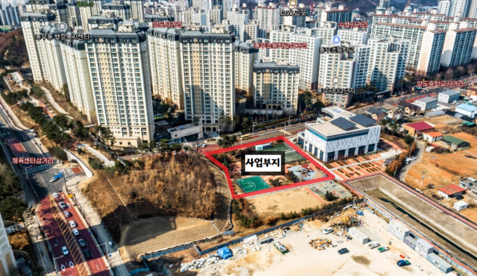 풍무동에 들어설 체육문화시설 사업부지 모습. (사진=김포시청 제공)