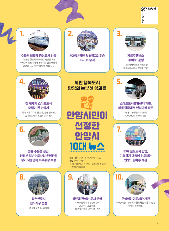 안양시 '2024년 10대 뉴스' 포스터. (사진=안양시 제공)