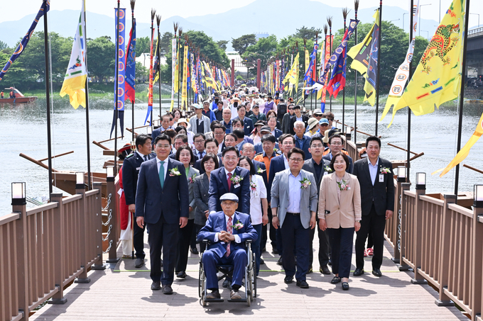 세미원 배다리 개통. (사진=양평군 제공)