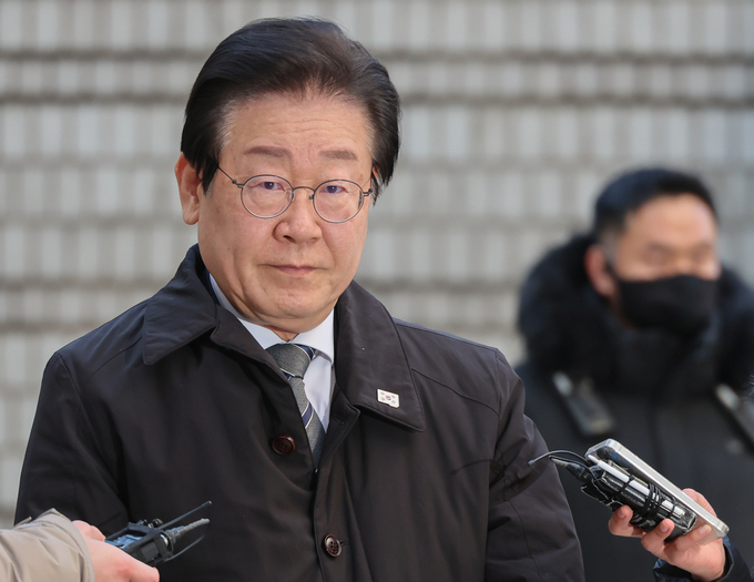 7일 이재명 더불어민주당 대표가 서울중앙지법에 출석하는 모습. (사진=연합뉴스 제공)