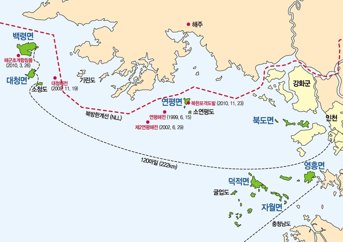 서해5도 약식 지도. ( 사진 = 옹진군 제공 )