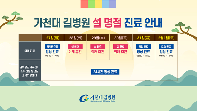 설 명절 진료 안내. ( 사진 = 가천대 길병원 제공 )