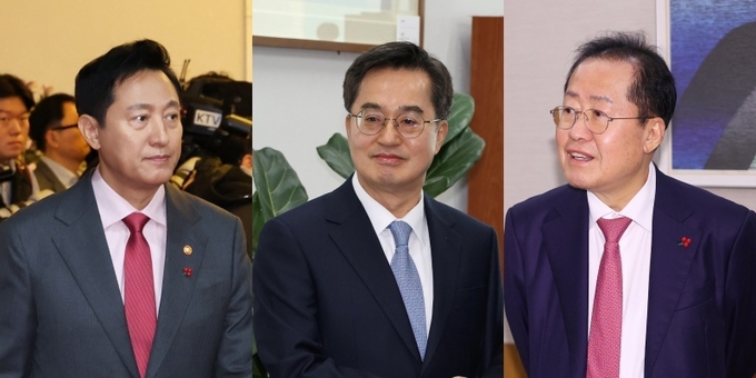 (왼쪽부터) 오세훈 서울시장, 김동연 경기도지사, 홍준표 대구시장. (사진=연합뉴스)