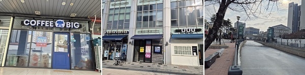 일명 베네치아로 불리는 장기동 라베니체 인근 상가들의 임대를 놓는다는 문구가 유리창문에 붙어 있다. (사진=천용남기자)