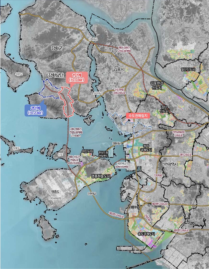 강화 남단 경제자유구역 확대 위치도. ( 사진 = 인천경제청 제공 )