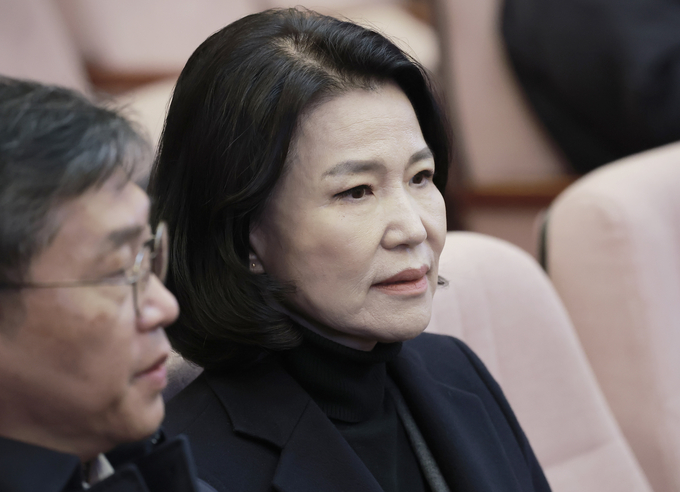 이진숙 방송통신위원장이 23일 오전 서울 종로구 헌법재판소 대심판정에서 열린 방통위원장 탄핵심판 청구 사건 선고에 출석해 있다. (사진=연합뉴스)