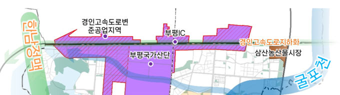 부평구가 구상한 발전계획 검토지역. ( 사진 = 부평구 제공 )