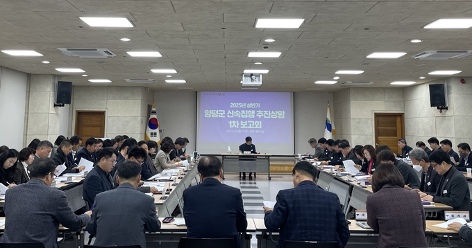 양평군은 10일 마순흥 부군수 주재로 2025년 상반기 신속집행 추진보고회를 개최했다. (사진=양평군 제공)