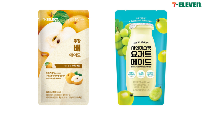 신상품 파우치음료 2종. (사진=세븐일레븐 제공)