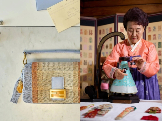  김은영 매듭장인과 함께 제작한 펜디 가방. (사진=서경덕 성신여대 교수 제공)