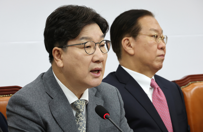 권성동 국민의힘 원내대표가 6일 오전 서울 여의도 국회에서 열린 비상대책위원회의에서 발언하고 있다. (사진=연합뉴스)