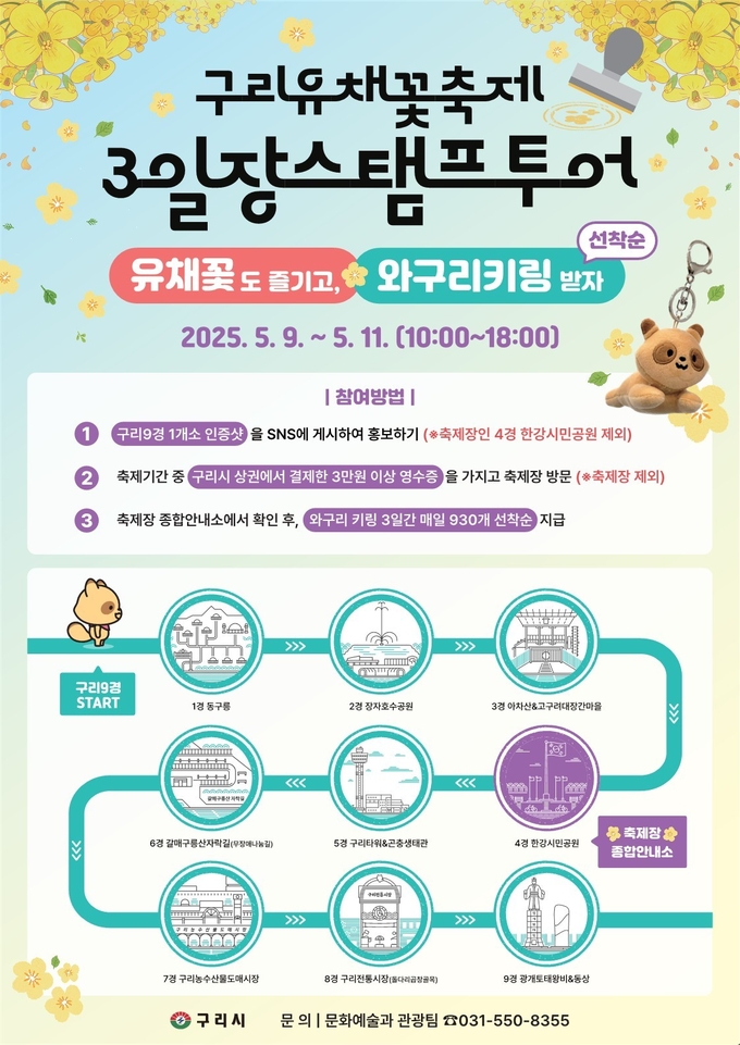 ‘2025 구리 유채꽃 축제’ 기간 ‘3일장 스탬프 투어’. (포스터=구리시 제공)