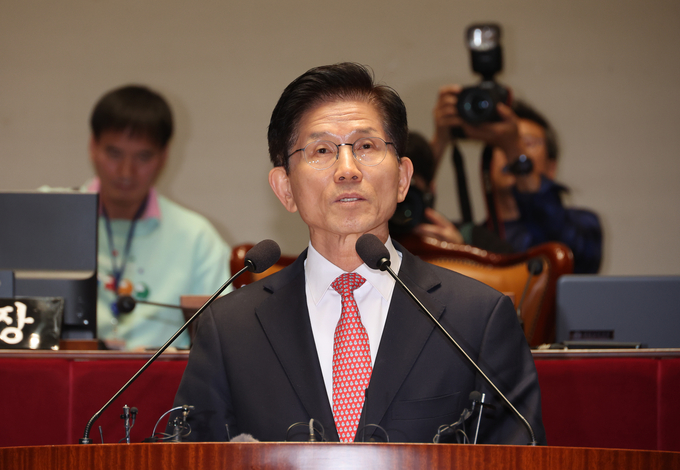 김문수 국민의힘 대선 후보가 11일 국회에서 열린 의원총회에서 발언하고 있다. (사진=연합뉴스)