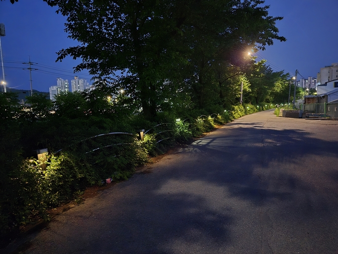 오남천 산책로에 LED 경관조명 설치해 ‘안심골목길’ 조성. (사진=남양주시 제공)