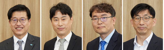 왼쪽부터 김대순 신임 경기도 행정2부지사, 김원명 신임 홍보기획관, 박민제 신임 법무담당관, 김일곤 신임 산림환경연구소장. (사진= 경기도 제공)