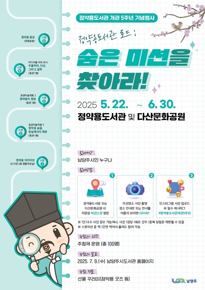 ‘정약용도서관 로드: 숨은 미션을 찾아라!’ 포스터. (포스터=남양주시 제공)