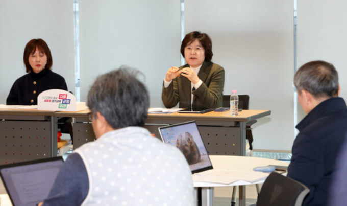 경기도교육청에서 국제협력담당팀 신설과 2024 유네스코 교육의 미래 국제포럼 성과에 대한 기자간담회가 열리고 있다. (사진=경기도교육청 제공)