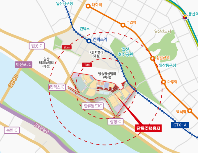 고양장항 공공주택지구 단독주택용지 위치도. (사진=LH 제공)
