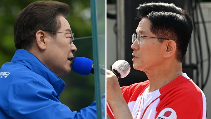 이재명(왼쪽) 더불어민주당 대선 후보와 김문수 국민의힘 대선 후보. (사진=옥지훈 기자)