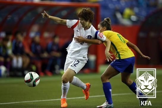 2015 여자월드컵 당시 유영아. (사진=대한축구협회 제공)