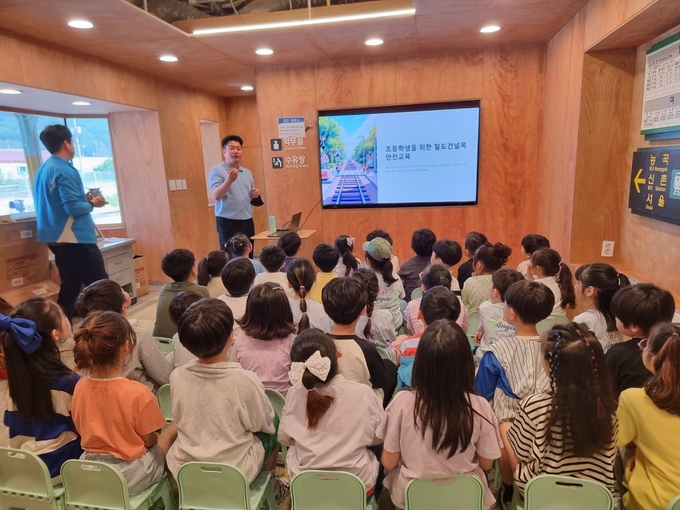 삼상초등학교는 일영역에서 전교생을 대상으로 ‘철도 안전교육’을 진행했다. (사진=삼상초 제공)