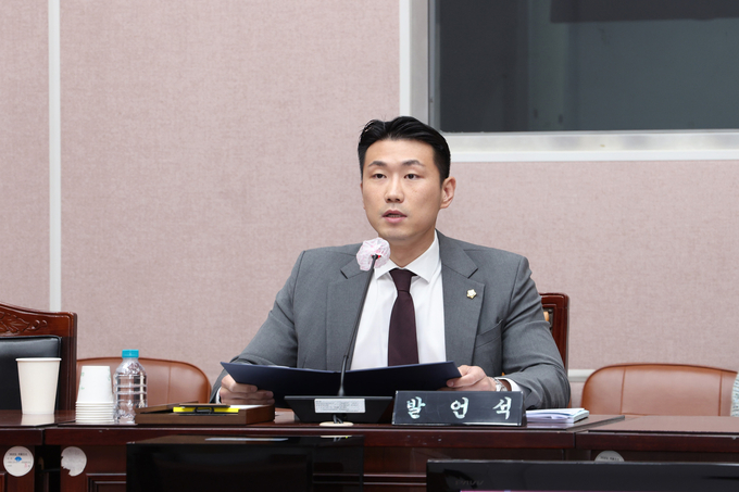 국민의힘 박상현 군포시의원이 임시회에서 5분 자유발언을 하고 있다. (사진=박 의원 제공)