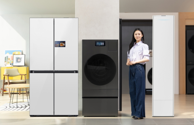 삼성전자 'AI 가전 3대장'인 에어컨∙냉장고∙세탁기 제품 이미지 (사진=삼성전자 제공)