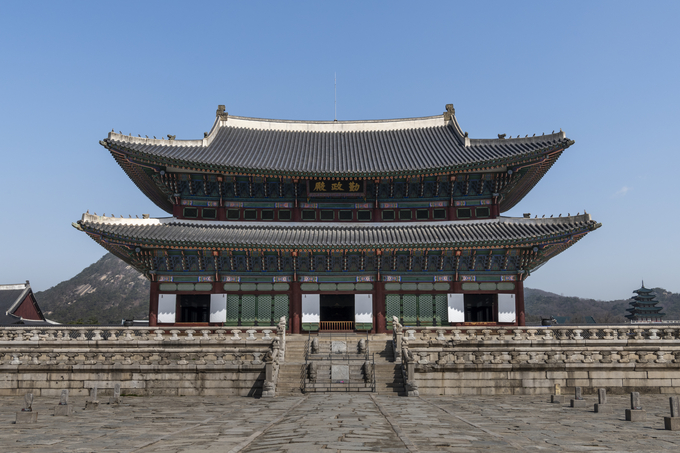 경복궁의 근정전 모습, ‘국민을 위한 정치를 부지런히 하라’는 뜻이다. (사진=이미지투데이)
