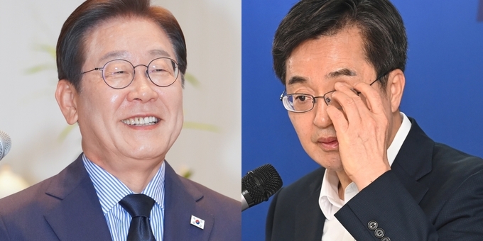 왼쪽부터 이재명 대통령, 김동연 경기도지사. (사진=옥지훈 기자)