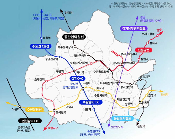 수원시 도시 발전을 견인할 격자형 광역 철도망. (사진=수원시 제공)