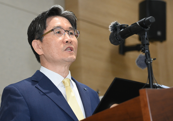 오동운 공수처장이 17일 과천시 정부과천청사에서 열린 기자간담회에서 모두발언을 하고 있다. (사진=옥지훈 기자)
