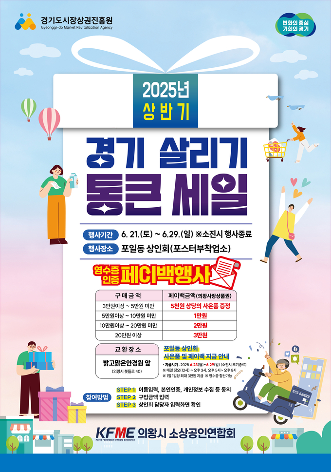 의왕시소상공인연합회와 의왕시 관내 7개 상권이 '2025년 경기 살리기 통큰 세일'을 진행한다. (사진=의왕시소상공인연합회 제공)