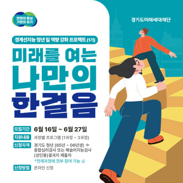 경계선지능 청년 일 역량강화 프로젝트 참여자 모집 홍보물. (사진=경기도 제공)