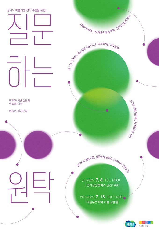 예술인 공개포럼 '질문하는 원탁' 포스터. (사진=경기문화재단 제공) 