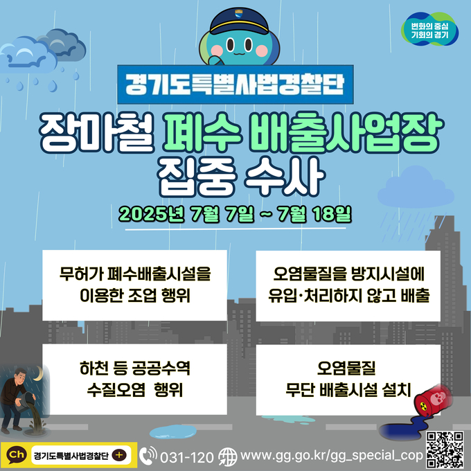 장마철 폐수 배출사업장 집중 수사 관련 자료. (사진=경기도 제공)