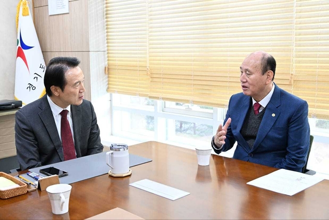 임태희 경기도교육감과 간담회. (사진=동두천시 제공)