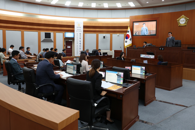 오산시의회, 제294회 제1차 정례회 장면. (사진=오산시 의회 제공)