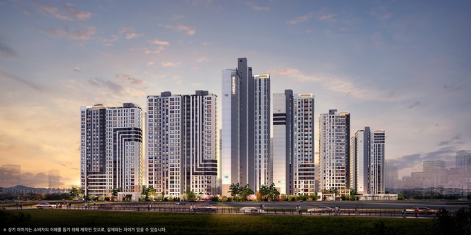 ‘오퍼스 한강 스위첸 조감도. (사진=KCC건설 제공)