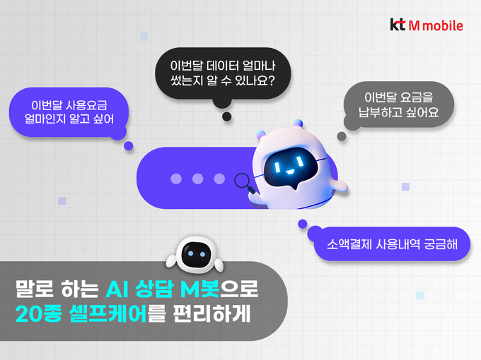 KT엠모바일, AI 음성 상담 ‘엠봇’ 도입… 24시간 셀프 서비스 제공