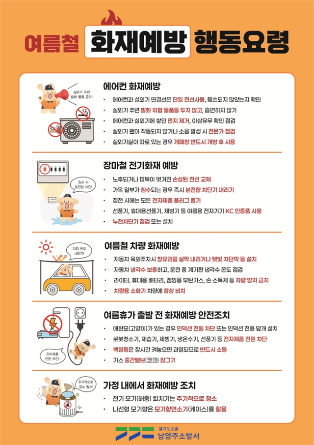 여름철 화재 예방 위한 맞춤형 행동요령. (포스터=남양주소방서 제공)