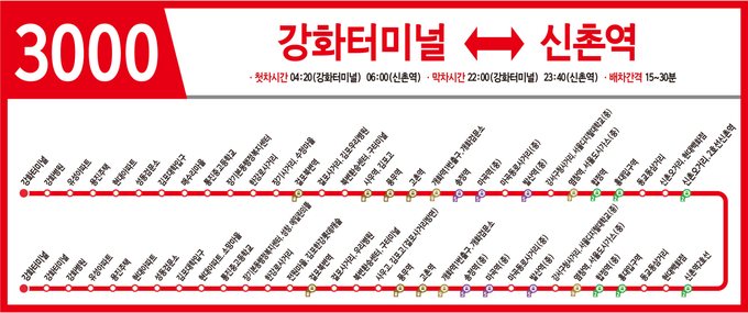 3000번 버스 노선도. ( 사진 = 인천시 제공 )