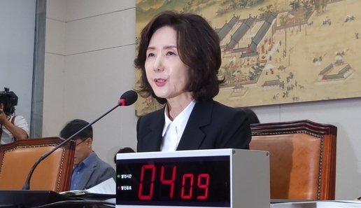 이진숙 사회부총리 겸 교육부 장관 후보자가 16일 서울 여의도 국회 교육위원회에서 열린 인사청문회에 참석해 있다. (사진=한주희 기자)