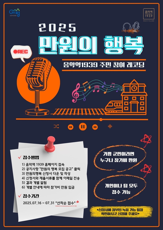 2025년 음악역 1939 만원의 행복 홍보 포스터. (사진=가평군 제공)