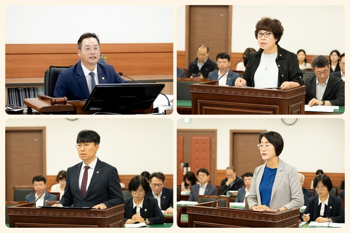 (왼쪽부터 시계방향으로) 한근수 위원장, 이정애 의원, 박은경 의원, 원주영 의원. (사진=남양주시의회 제공)