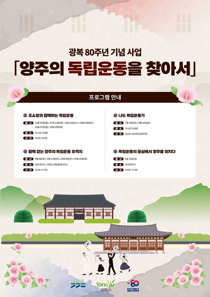 양주의 독립운동을 찾아서 포스터 모습. (사진=양주시 제공)